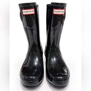 Hunter Original Glossy Black Short Rain Boots Women’s Size 8